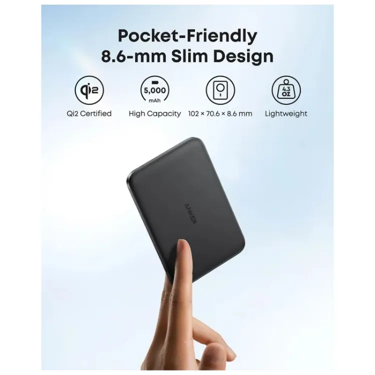 Alles Anker power bank NANO 5000 mAh SLIM CRNI