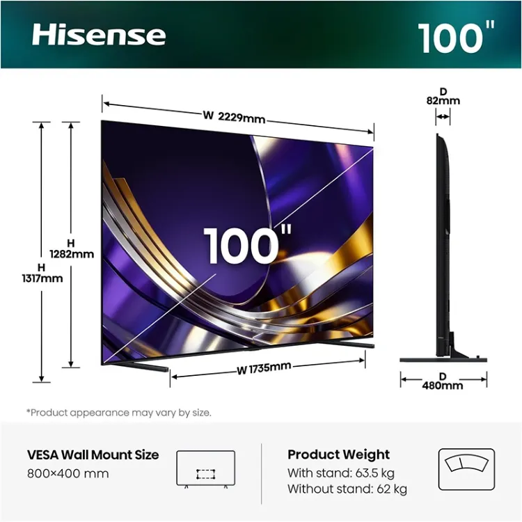Alles HISENSE ULED TV 100U7S PRO