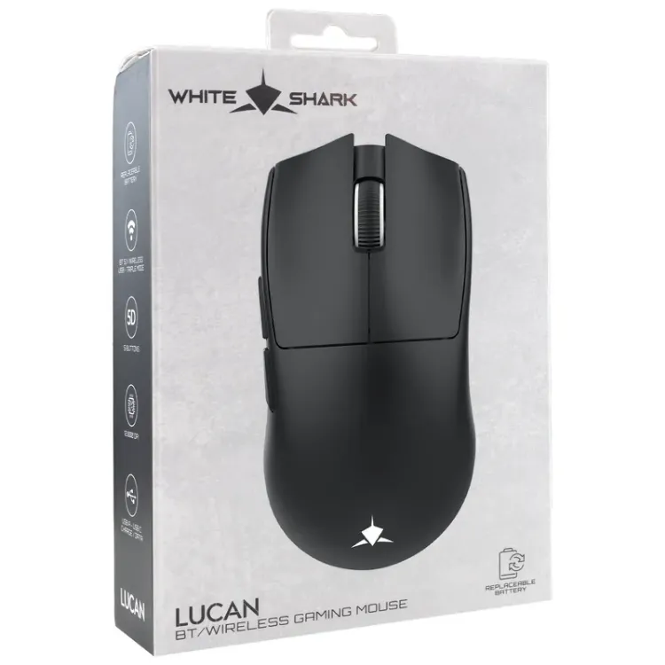 Alles WHITE SHARK miš bežični LUCAN WGM-5022 crni