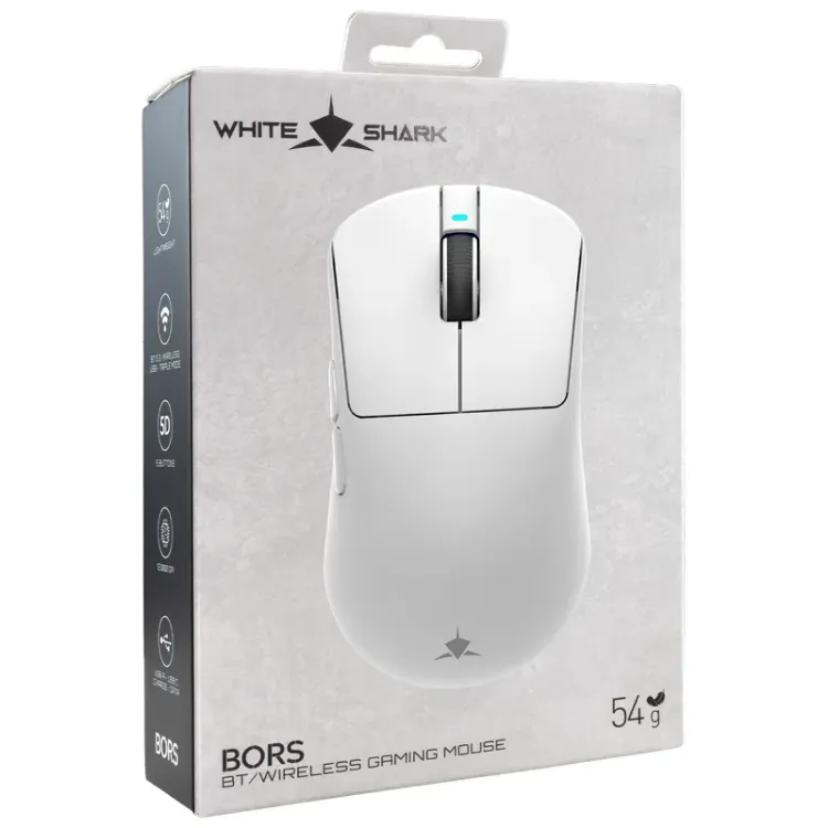Alles WHITE SHARK miš bežični BORS WGM-5022 bijeli