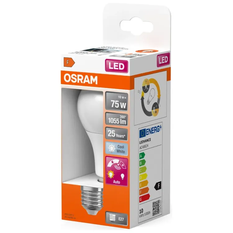 Alles OSRAM LED žarulja LED Star Classic A 75 Daylight Sensor 10W 840 Frosted E27