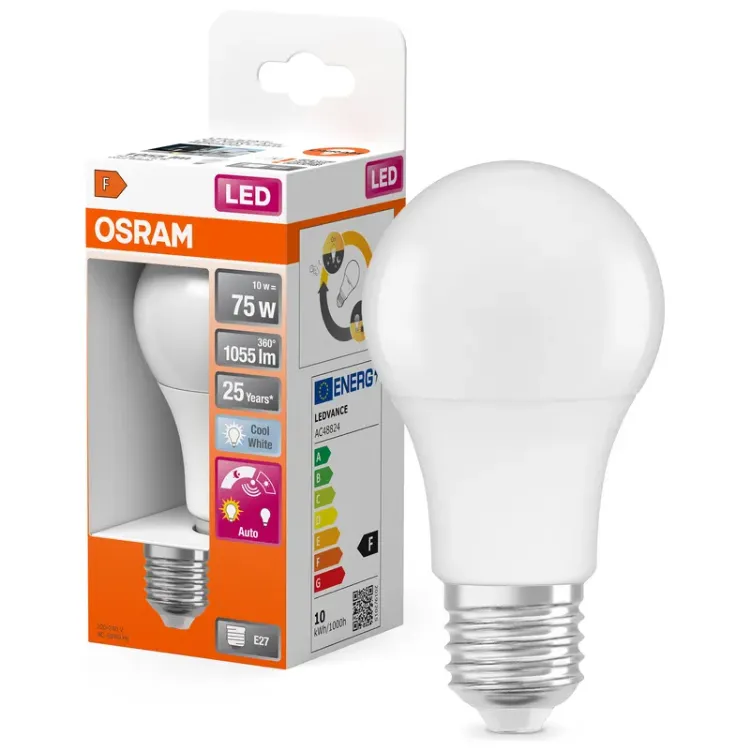 Alles OSRAM LED žarulja LED Star Classic A 75 Daylight Sensor 10W 840 Frosted E27
