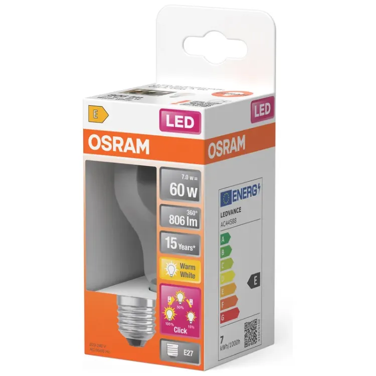 Alles OSRAM LED žarulja LED Superstar Plus Classic A 60 Filament 7W 827 E27 3step DIM