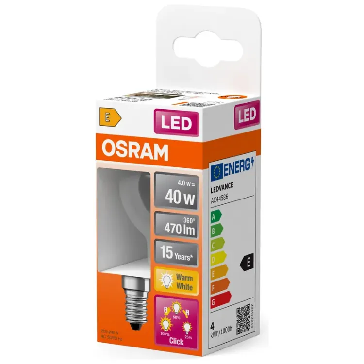 Alles OSRAM LED žarulja LED Superstar Plus Classic P 40 Filament 4W 827 E14 3step DIM