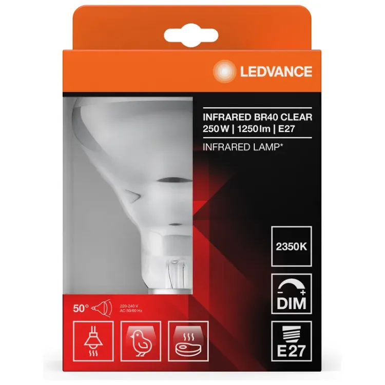 Alles LEDVANCE infracrvena žarulja Infrared BR40 250W 240V E27 CLEAR DIM