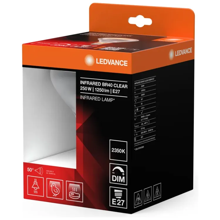 Alles LEDVANCE infracrvena žarulja Infrared BR40 250W 240V E27 CLEAR DIM